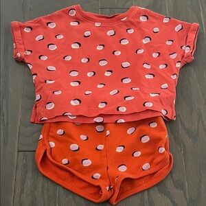 Hanna Andersson Coral and Pink Dot Set
